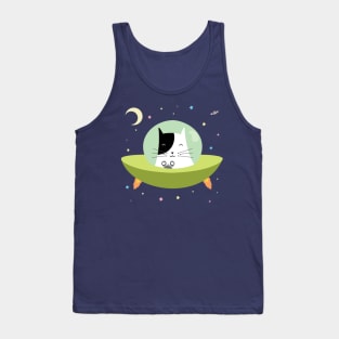 Space Cat - The Astronaut Kitten inside an UFO Tank Top